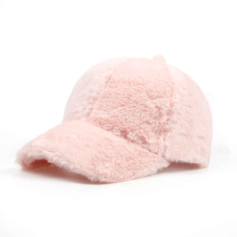 Sombrero cálido para mujer, gorra de béisbol de piel ajustable, sombrero snapback, sombreros deportivos de Exteriores, gorras casuales para mujer, Otoño Invierno: Rosa