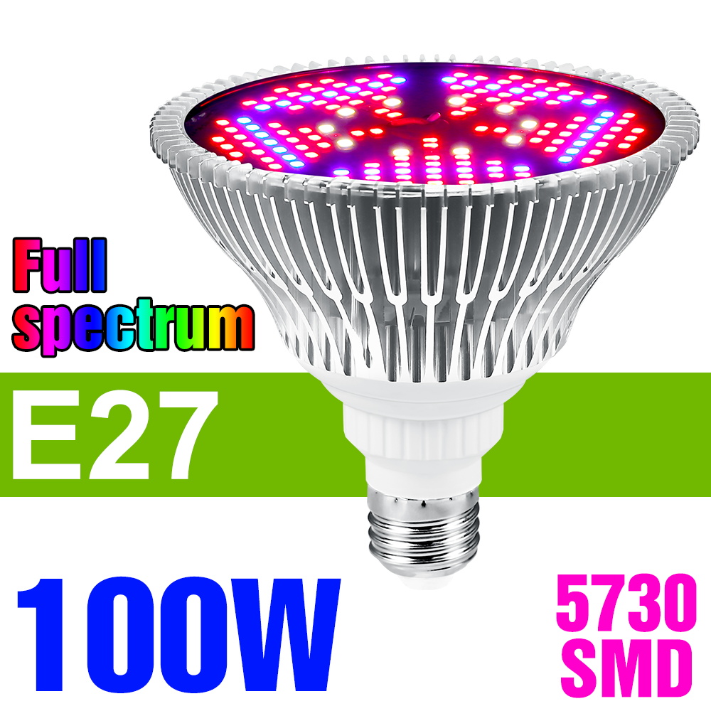 150W E27 LED plante poussent ampoule spectre complet E14 semis de légumes floraison Fruite culture hydroponique lampe de culture: Blanc froid