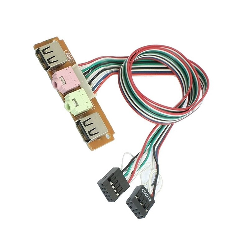 PC Computer Case Front Panel USB o Port Mic Earphone Cable Line