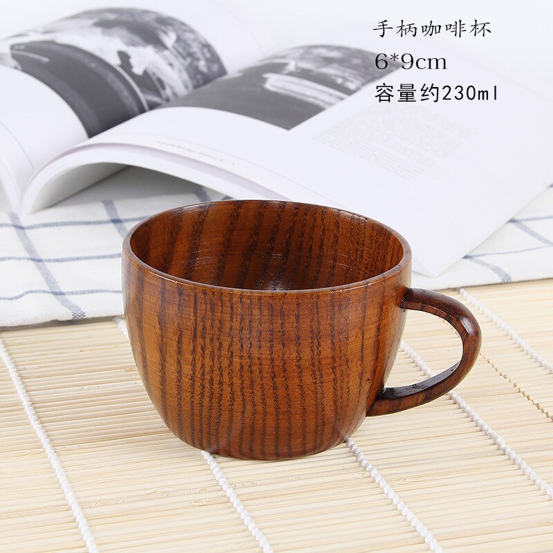 Japanischen Stil Holz Tasse Kreative Jujube Holz Isolierung Tee Tasse Holz Kaffee Tasse Trinken Tasse Kaffee Tasse & Untertasse setzt: E