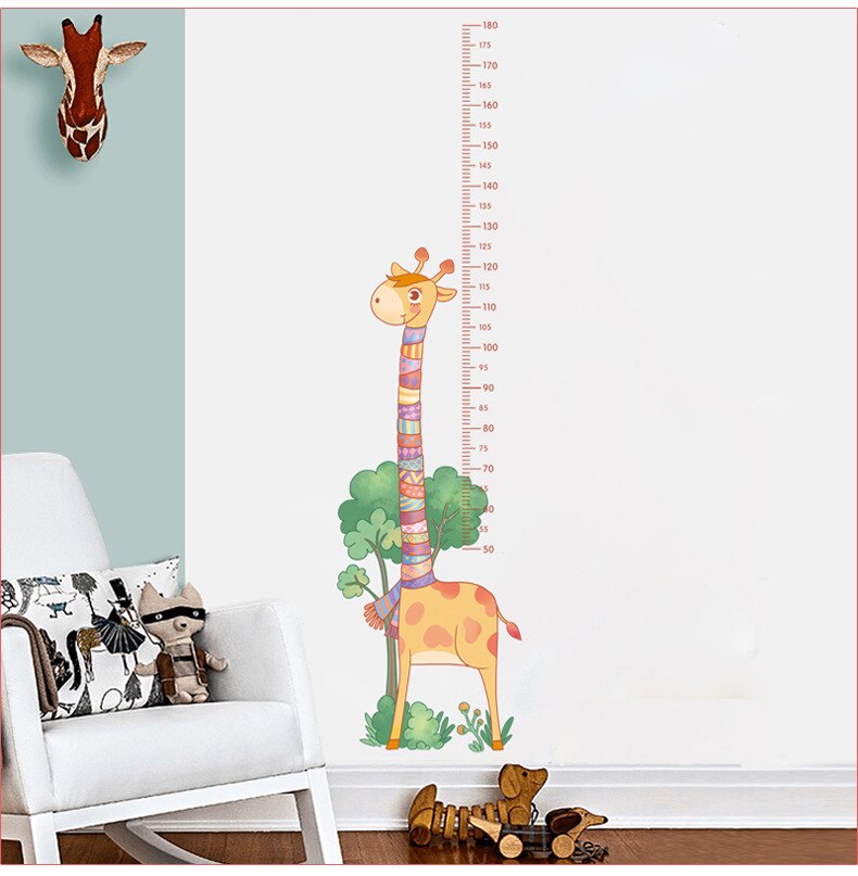 Śliczne żyrafa naklejki na ścianę robić mierzenia wzrostu na pokoje dla dzieci miarka wzrostu dekoracja robić pokoju dziecięcego naklejki ścienne Sztuka. nie.