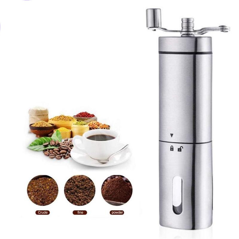 Kvarn kaffekvarn manuell burr böna-konisk rostfritt stål handgjord bärbar kakao burr köksverktyg multifunktions mini