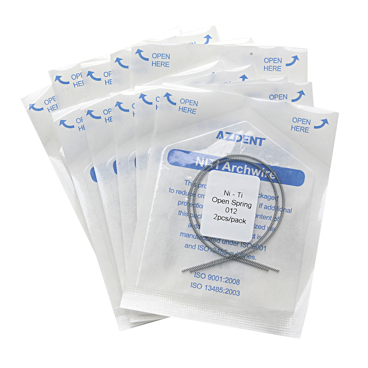 2 stks/pak AZDENT Tandheelkundige Orthodontische Open Lente Niti Elastische Veer 0.010/0.012*180mm