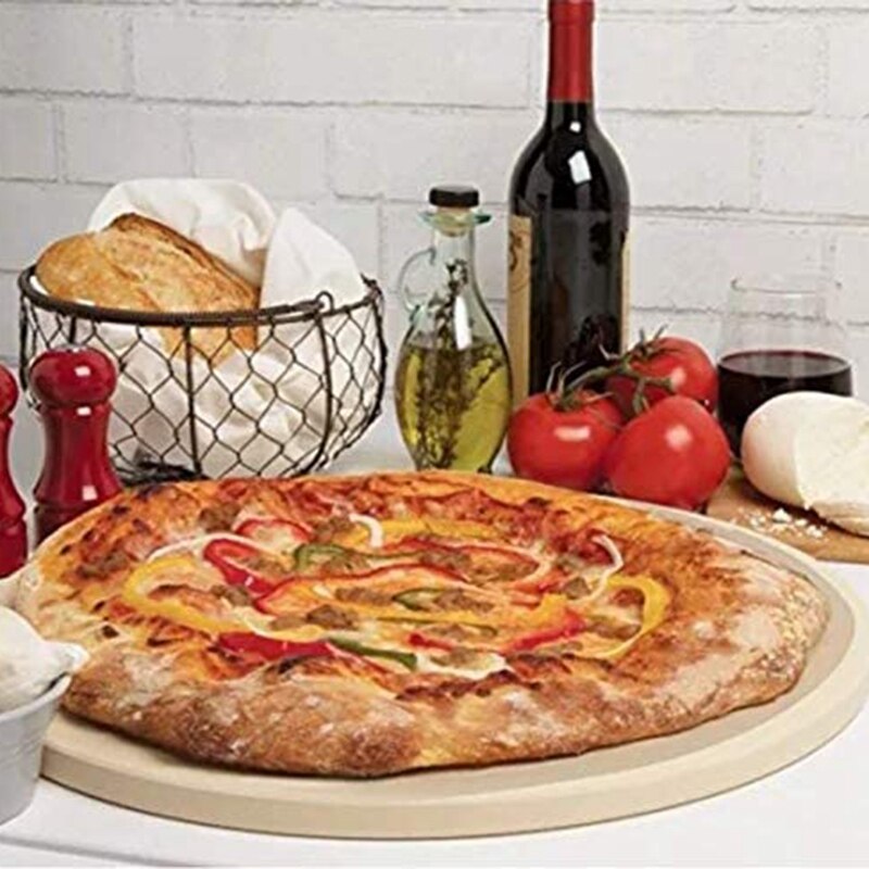 Pizza Stone 15 inch Round Baking Stone for Bread Ceramic Pizza Grilling Stones for Cooking and Baking BBQ and Grill