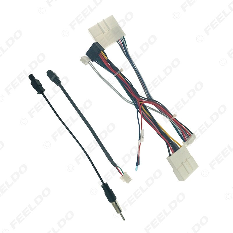FEELDO – lecteur DVD Audio de voiture 16 broches, adaptateur de puissance Calbe avec boîte Canbus pour Renault Clio 4/Captur 16-17, prise stéréo, faisceau de câbles: Wire harness