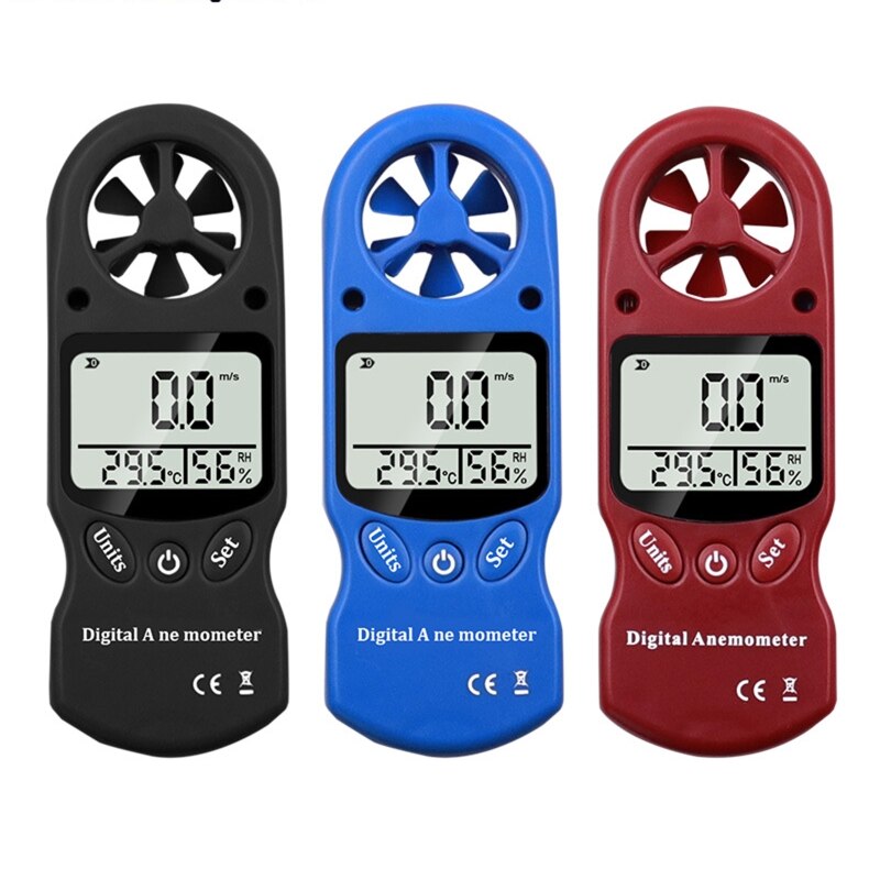 Handheld LCD Display Digital Anemometer Wind Speed Meter Hygrometer Thermometer Air Flow Velocity Gauge Temperature Tester