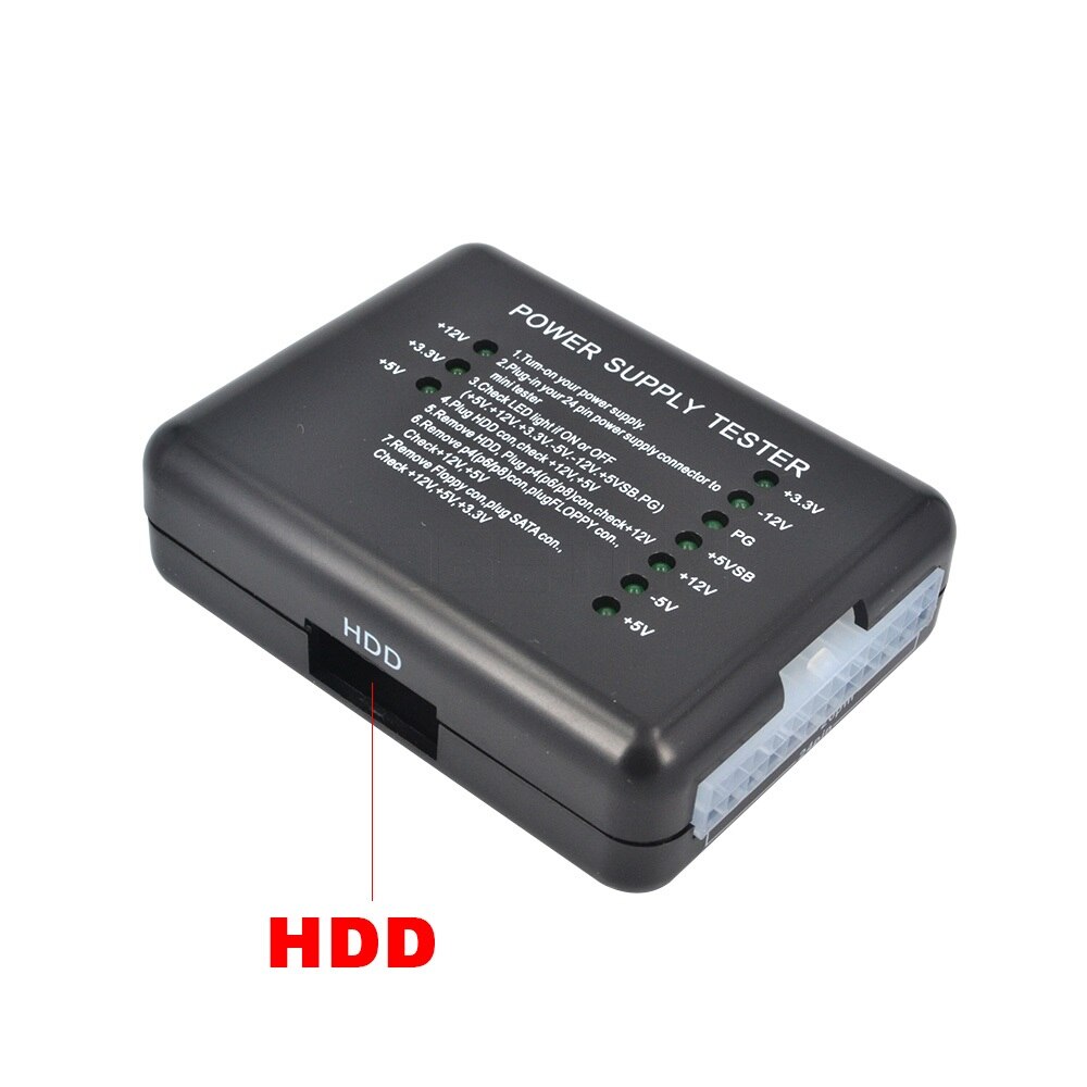 Kebidu LED di Alimentazione 20 Pin 24 Pin per PSU ATX SATA HDD Tester Checker Meter per PC Computer
