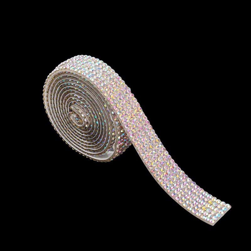 Autocolant autoadeziv cu strasuri de 1 yard, panglica cu cristale sclipitoare, autocolante pentru bijuterie de diamante pentru telefonul auto, pantofi diy, decorare haine: 1.4cm latime