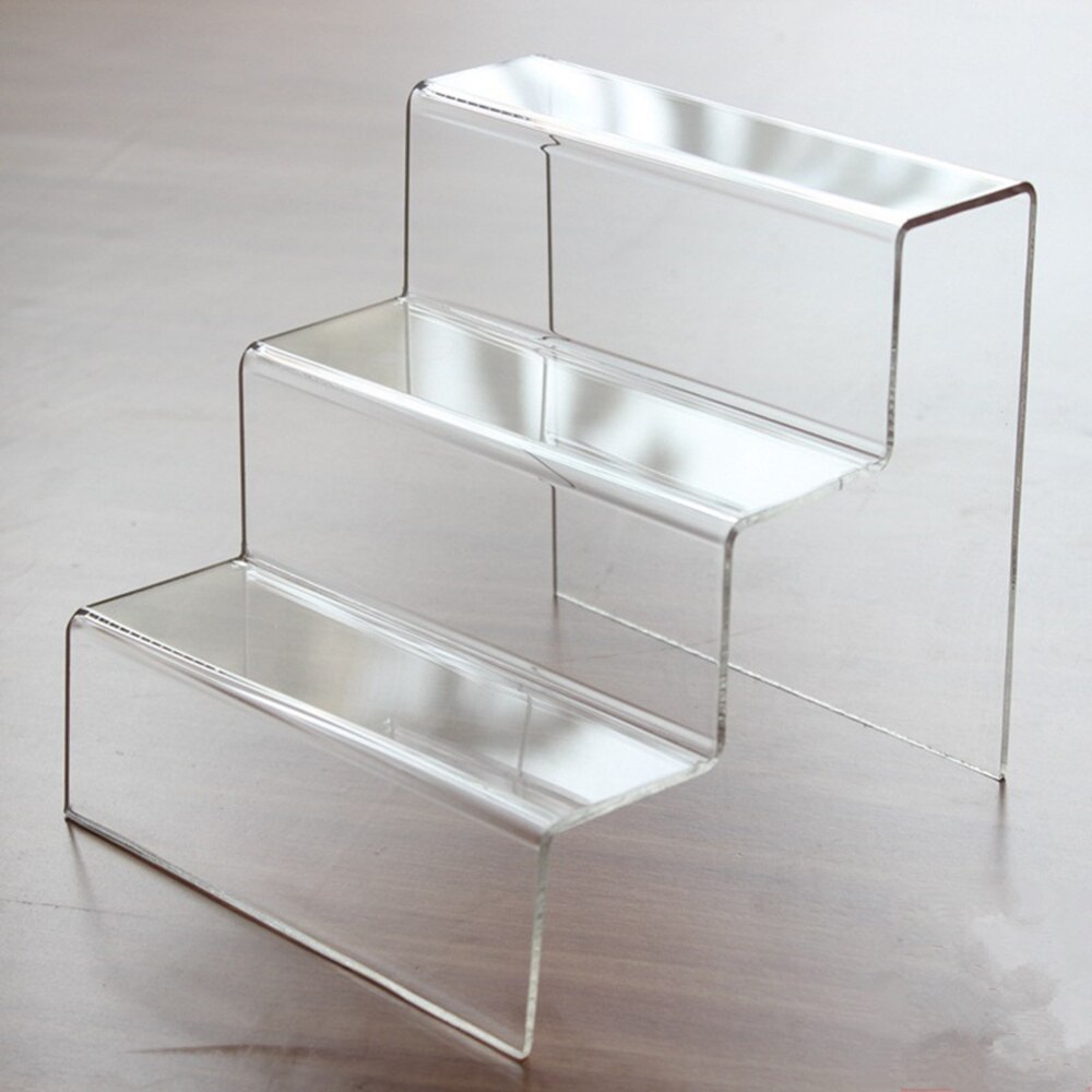 Acrylic Stepped Display Stand 2-Tier/3-Tier Storage Rack Desktop Organizer Holder for Ornaments Models (20/24cm)