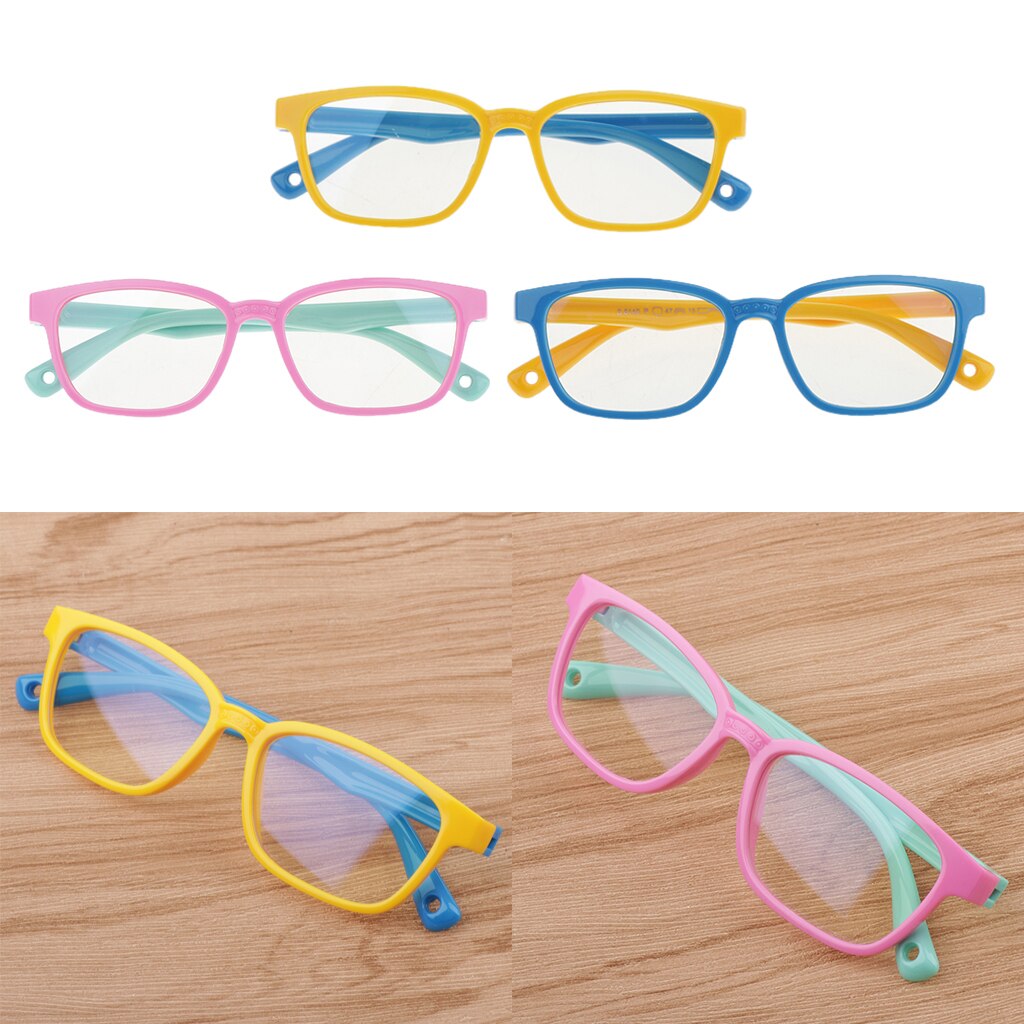 Anti-Blue Light Soft Silicone Eyeglasses for Children 3 Pieces