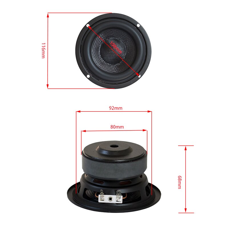 Haut-parleurs de caisson de basses 40W, 4 pouces, 4ohm, 8ohm, Hifi, basse profonde, bibliothèque, haut-parleur, bassin en Fiber de verre, Home cinéma, bricolage