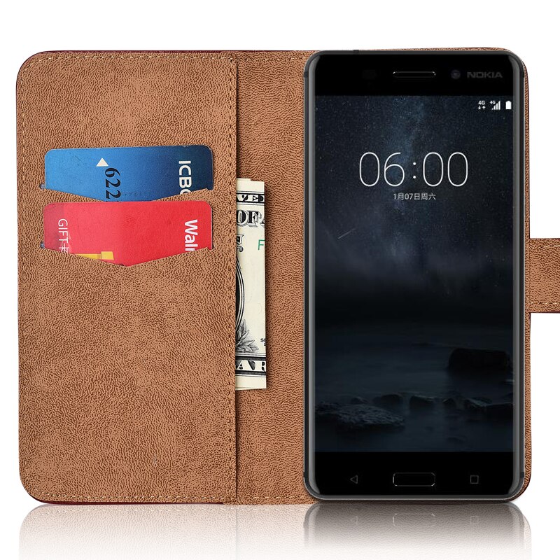 Cover For On NOKIA 6 Classic Wallet Leather Case For NOKIAX6 Coque NOKIA 6 Kickstand Case With Card Pocket