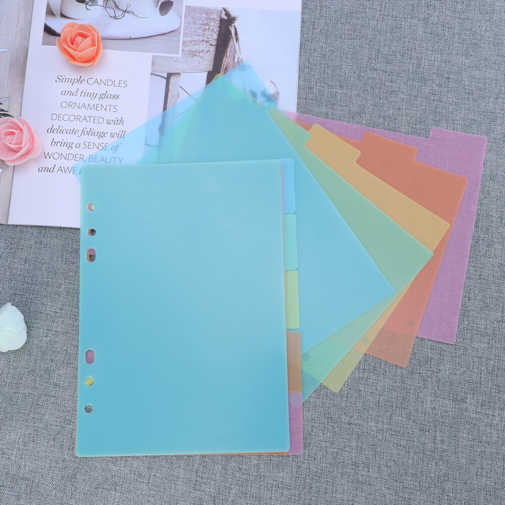2 Pcs Page Divider Colorful Classification Page Tab for Notebook Memo (A5)