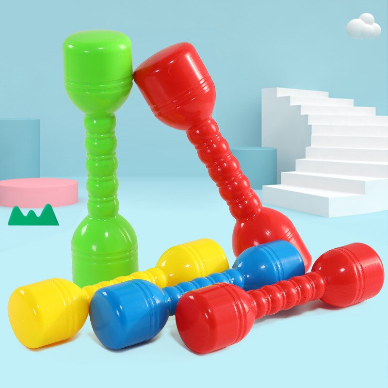 Mancuernas de juguete para niños, juego de mancuernas de plástico ABS para Fitness, culturismo, casa, equipo de ejercicio Morning