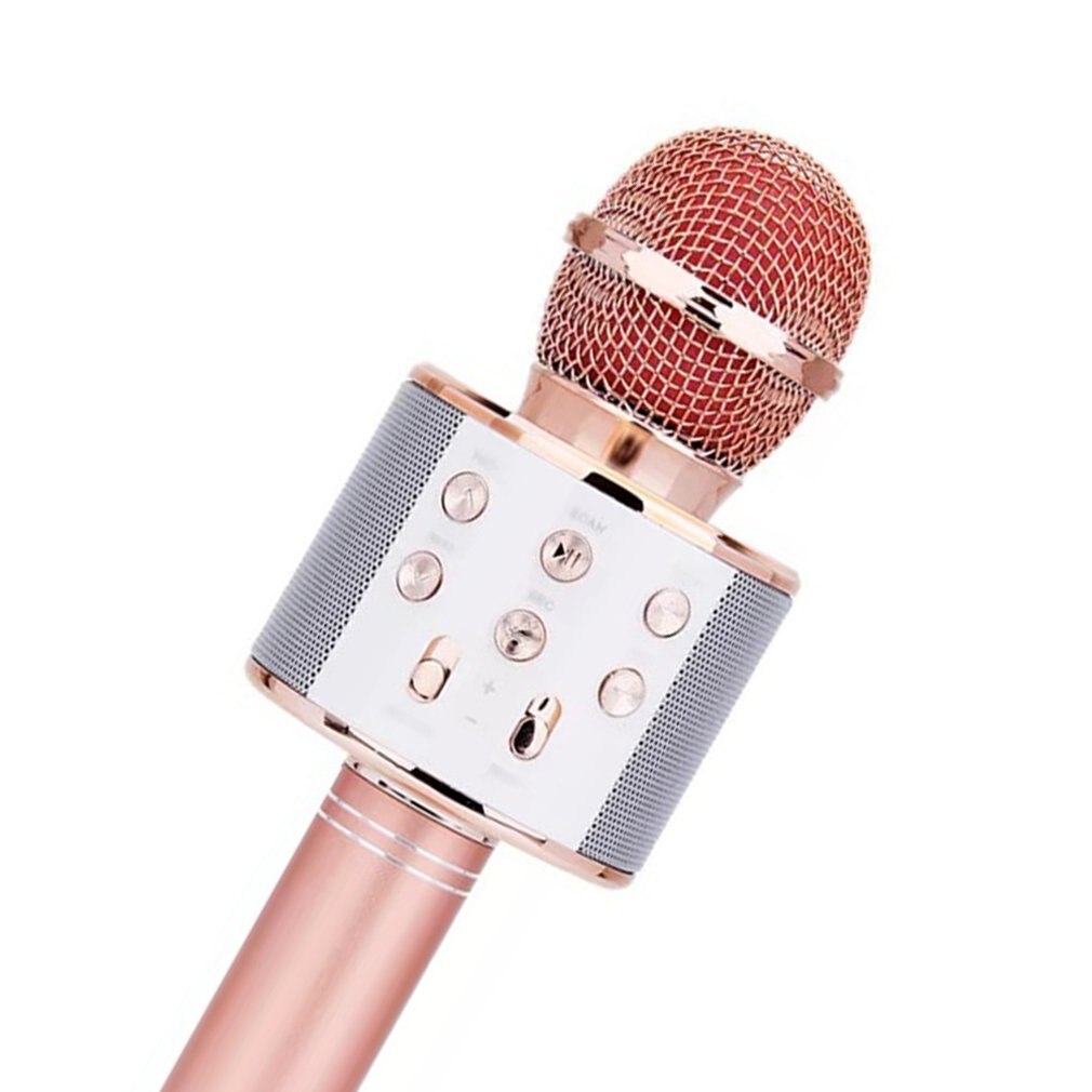 Home KTV Computer Microphone Singing Live K Song Microphone Audio Condenser Durable Practical Wireless Microphone: rose gold