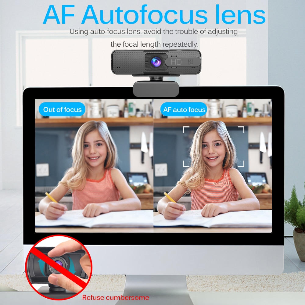 ASHU H701 HD USB Webcam 1080p Autofocus Web Camera with Microphone AF Autofocus Camera For Computer Live Online Teaching