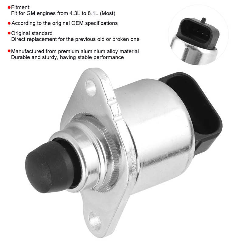 Idle Air Control Valve 3843750 Aluminium Alloy IAC Valve for GM Engine 4.3L to 8.1L Most Models