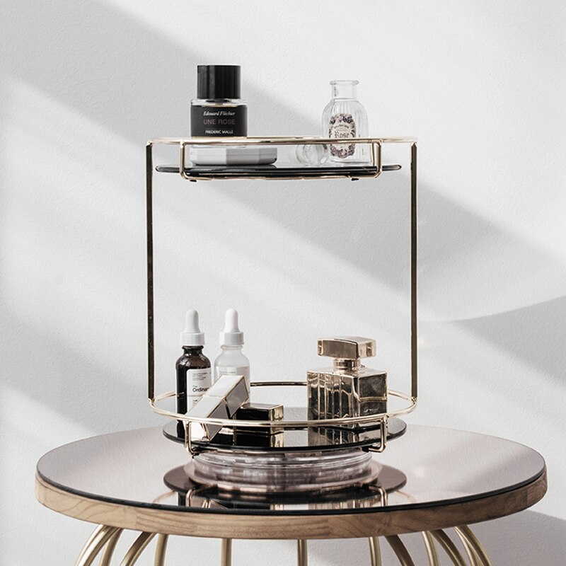 Make-up Organizer Houten Make-up Organizer met Oxford Doek Lade Lipstick Sieraden Opbergzaken Cosmetica Kabinet for slaapkamer aanrecht Make-up opbergdoos (Size : C
