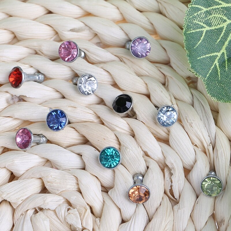 Round Glittering Rhinestone 3.5mm Anti Dust Plug Earphone Stopper For Smart Phone WXTB