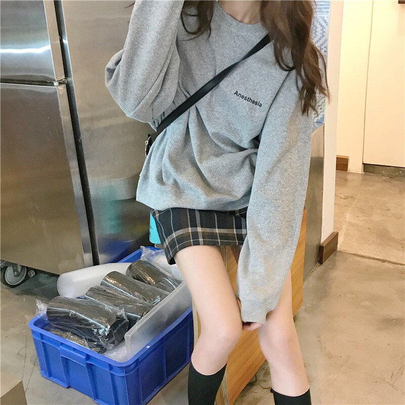 No Hat Hoodies mujeres Simple All-match coreano-estilo suelto sudaderas de esparcimiento estudiante fino cómodo de Patchwork Ulzzang