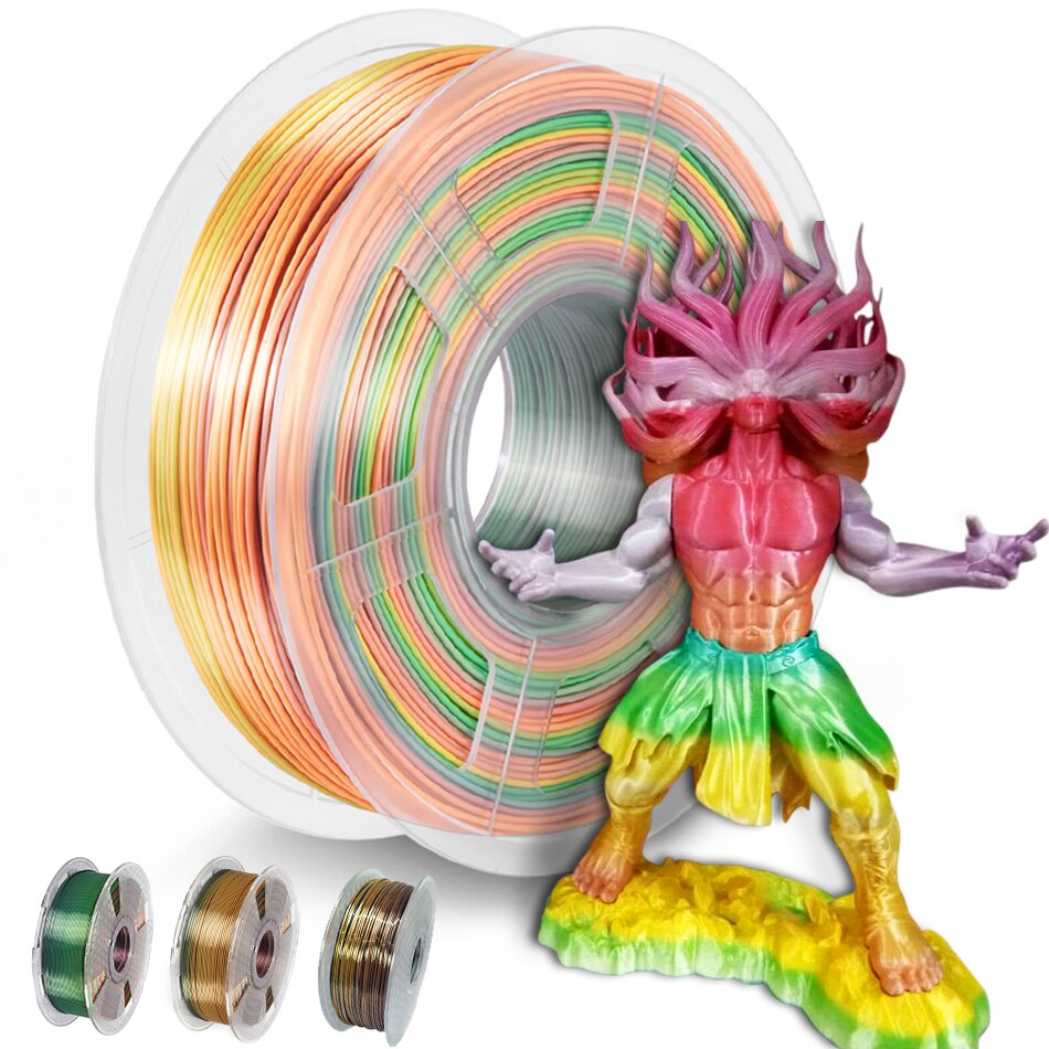 3D Printer Pla Zijde Regenboog Gloeidraad 1.75Mm 1Kg/500G/250G Sublimatie 3D Afdrukken Materialen shine Zijdeachtige Textuur Pauw Kleur