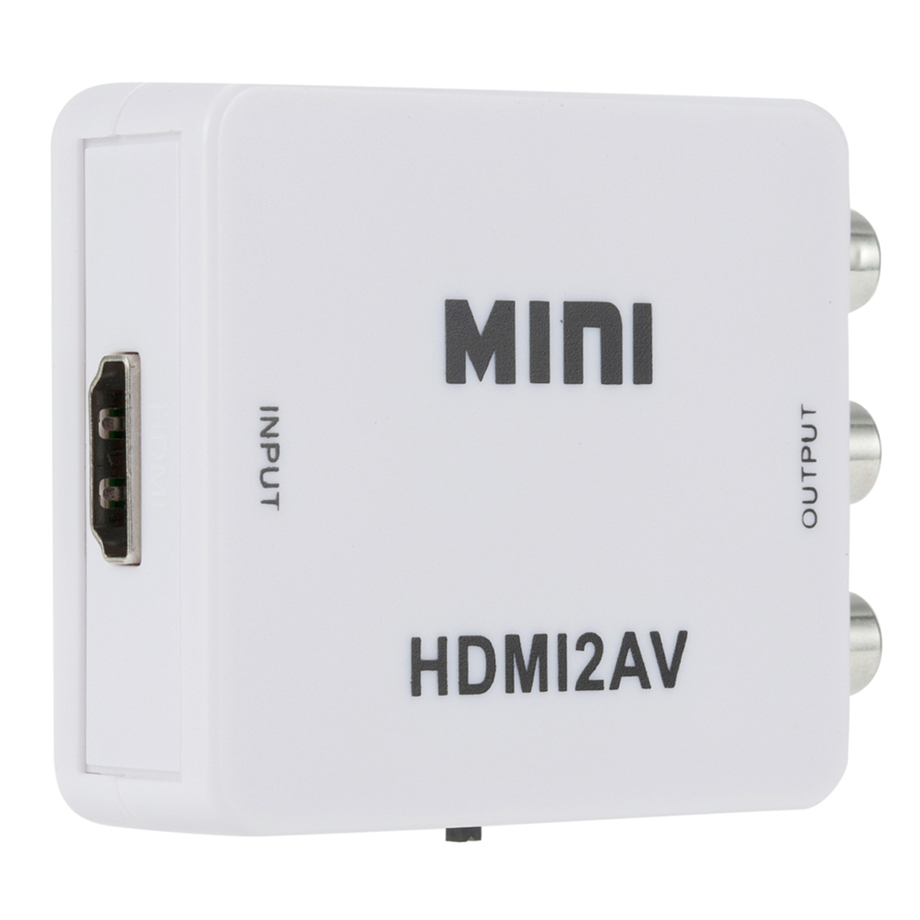 Adaptador de escalador de vídeo compuesto, 1080P, HDMI, compatible con AV, caja RCA AV a HDMI, adaptador de escalador de vídeo CVSB L/R