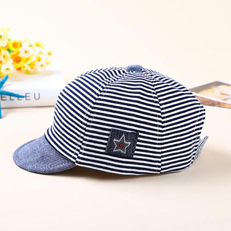 Barnelue om våren bomull låve stripe lue takrenne baby jenter baby pentagram utendørs sport skyggelapper  tg0118