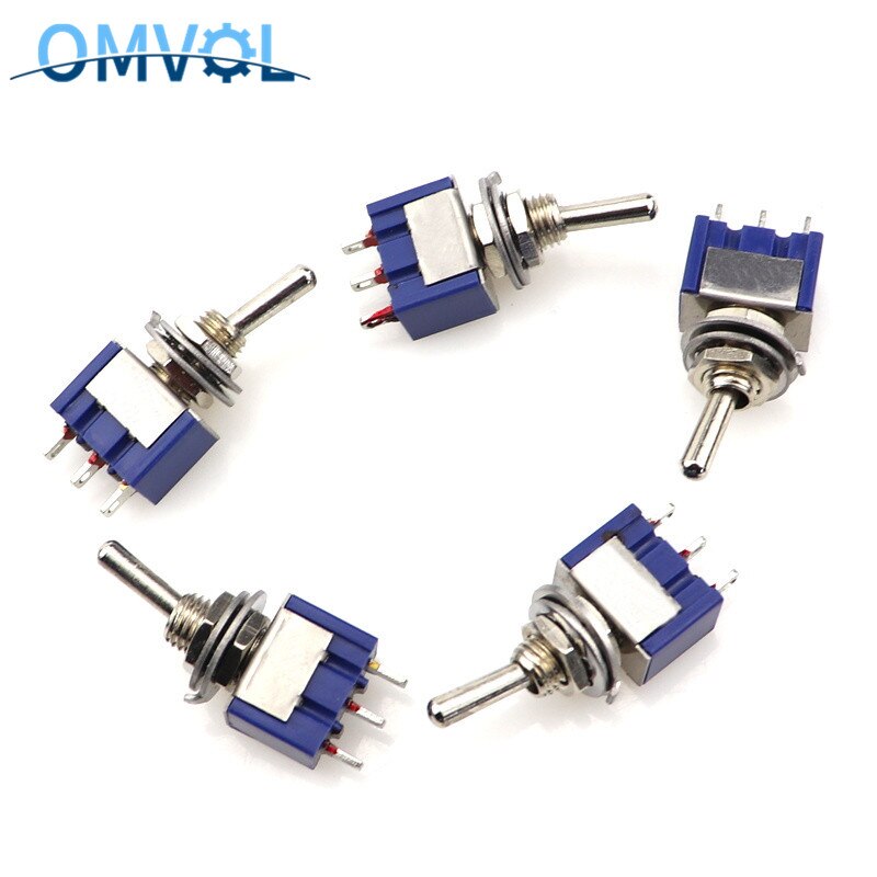 5pcs Mini MTS-102 3-Pin SPDT ON-ON 6A 125VAC Miniatuur Tuimelschakelaars: Toggle Switch