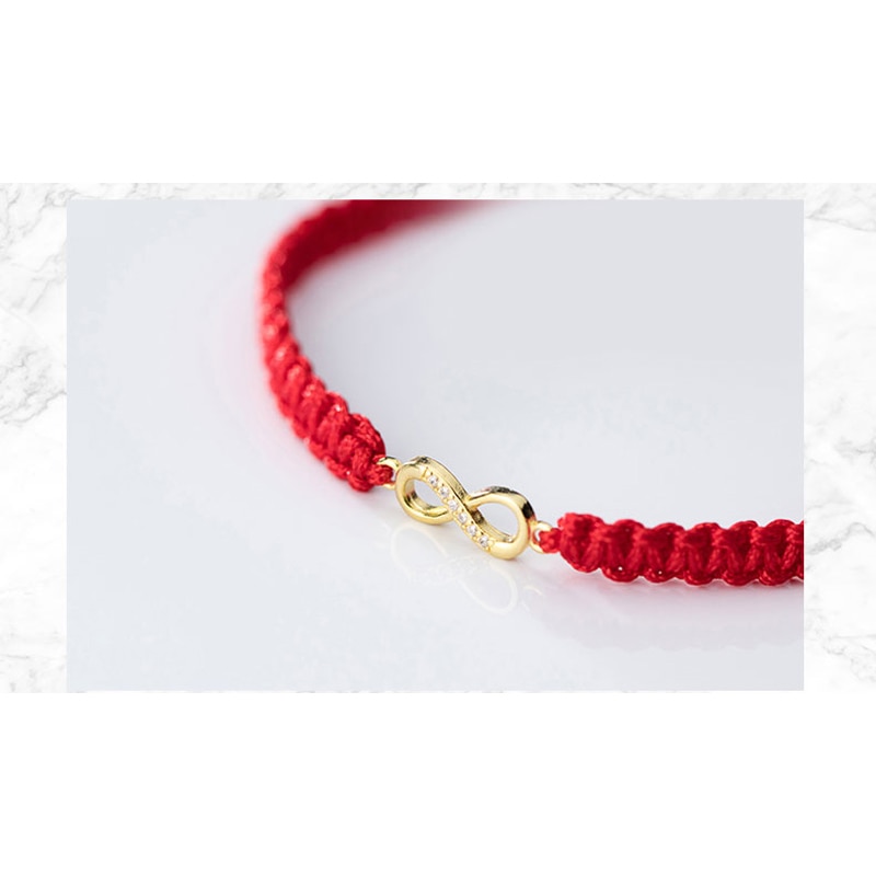 La Monada Otto Filo Rosso per Mano delle Donne Bracciali in Argento sterlina 925 Bracciali per Le Donne Rosso Corda Braccialetto D'argento 925 delle donne