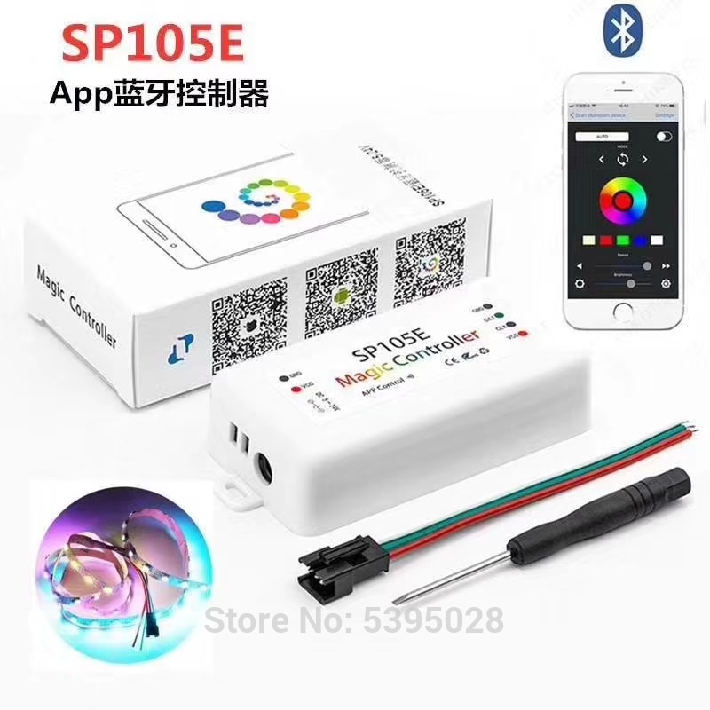 Bluetooth controller Sp105e/106e/107e/108e/110e/501e/601e For RGB RGBWW S2812B WS2811 SK6812 DMX512 Led Strip Pixel lamp dc5-24v