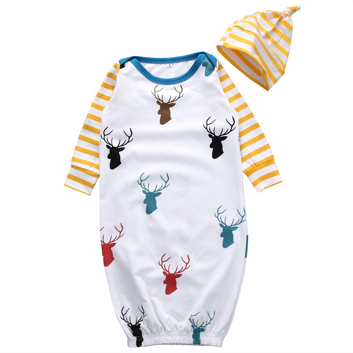 Newbaby Infant Baby Girls Boy Sleeping Pajama Footies +Hat Outfits 0-12M: 12M