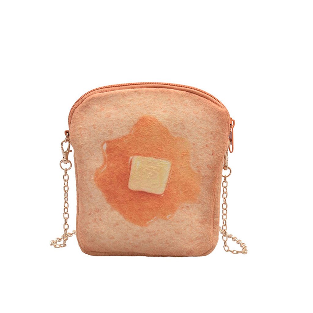 20 Mode Schoudertas Creatieve Stijl Dames Handtas Franse Toast Brood Afdrukken Keten Tas Leuke 3d Brood Messenger tas: A