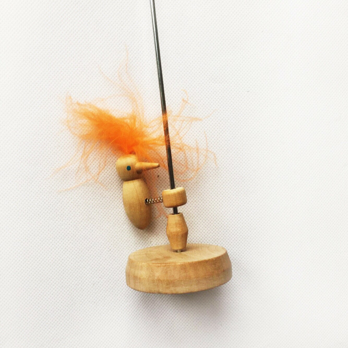 Houten visitekaartjeshouder in de vorm van een specht, handgemaakt voor thuis en op kantoor: A