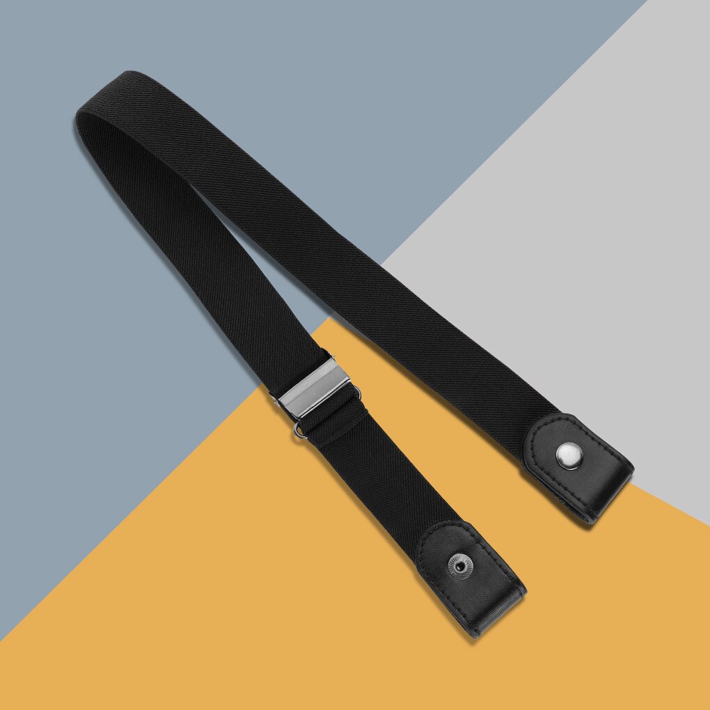 Kvinder og #39 ;s punk stil uden spænde bælte dame jeans kjole bælte slim sports elastik uden spænde bælte