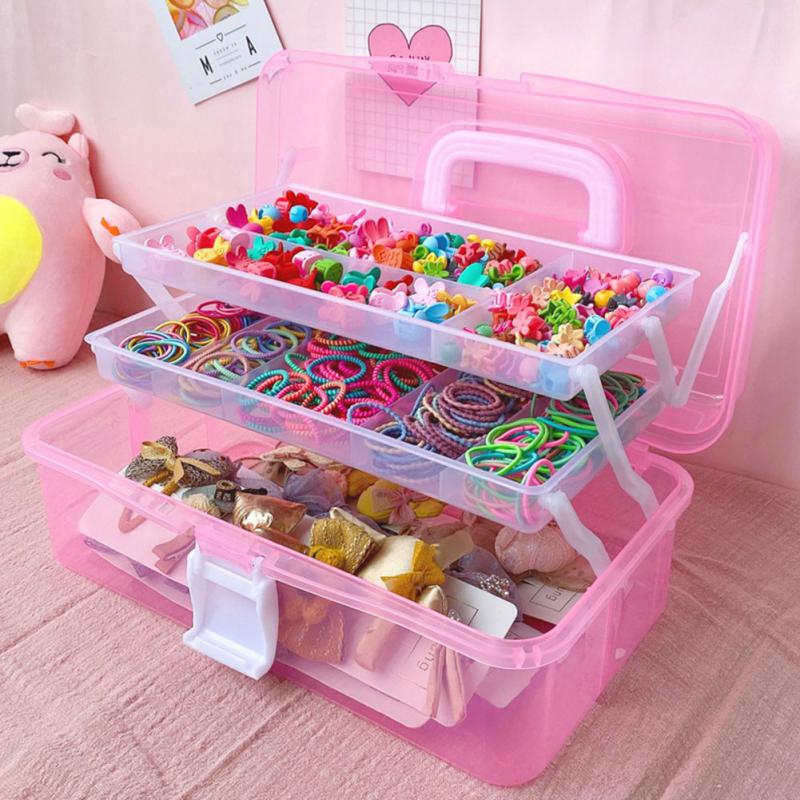 Plastic Jewelry Box Head Rope Storage Box Children Girl Head Rope Hair Accessories Desktop Jewelry Box Case Display Organizer: 01