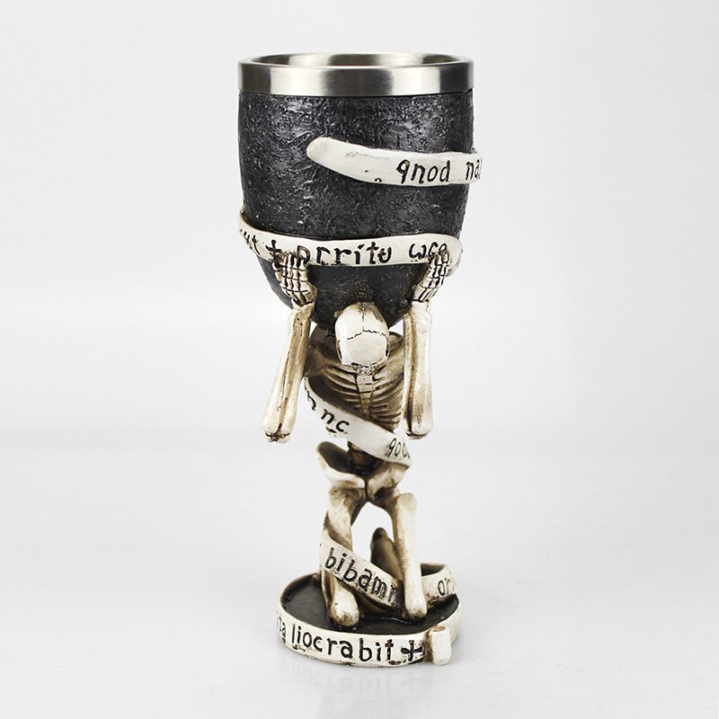 Gothic Wine Goblet Contain Dragon Claw Viking Skeleton Retro Stainless Steel&amp;Resin Wine Glass BEST Halloween Bar Drinkware: 3