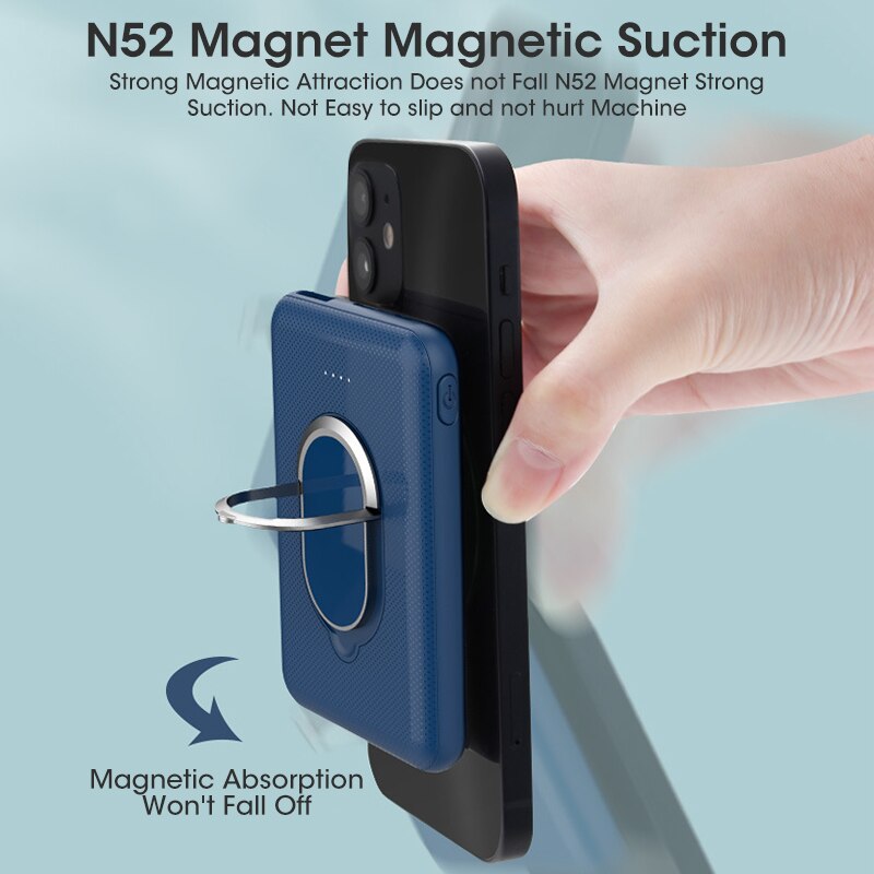Magnetische kabellose powerbank 1:1 5000 , tragbarer externer akku für mobiltelefone, kompatibel mit iphone 13, 12 , 13 pro , 12 pro max, mini-powerbank