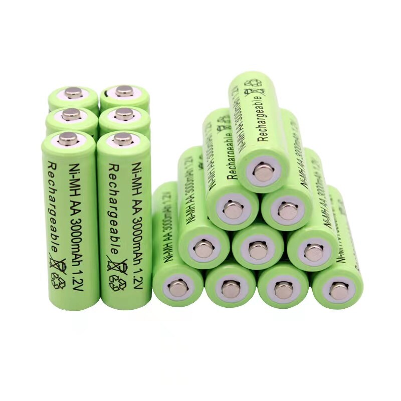 Pilas recargables de 1,2 V AA, 3000mAh, NiMH, 1,2 V, batería verde, lámpara Solar de jardín, linterna LED, linterna