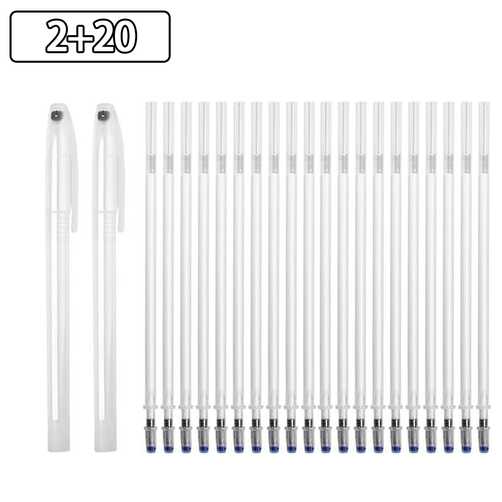 Stylo marqueur pour tissu disparaît à haute température, recharge effaçable pour tissu Patchwork, en cuir PU, outils de couture, 4/12/20 pièces: BLANC