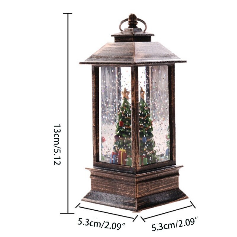 Kerst Sneeuwbol Lantern Battery Operated Led Light Water Glinsterende Santa Sneeuwpop Opknoping Nachtlampje Thuis Ornament