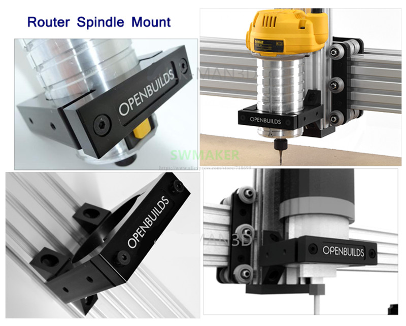 Openbuilds Router spindle mount kit 52mm 65mm 71mm 80mm diameter For Makita RT 0700C router CNC C-BEAM machine DIY parts