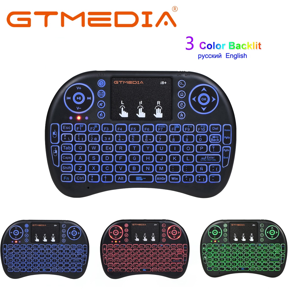 Gtmedia Russische Mini I8 Wireless Keyboard Engels Brief Air Muis Afstandsbediening Touchpad Voor Android Tv Box Notebook Tablet Pc
