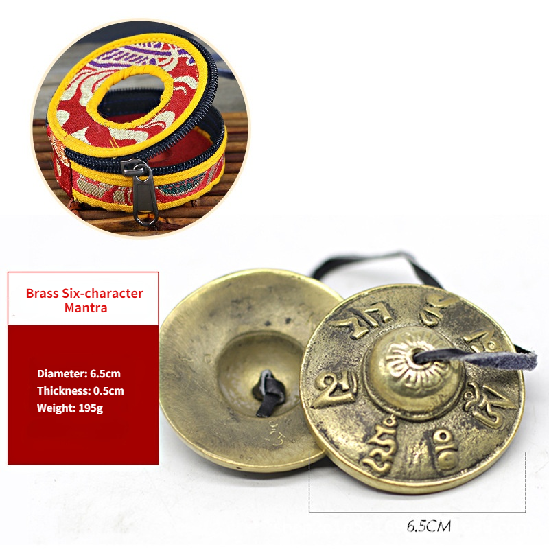 Nepal Handmade Bell Bell Percussion Instrument Pure Copper Ding Xia Large Bell Bell Strike Double Chime: Brass 2  with bag