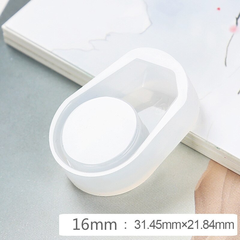 Anel Fazer Jóias Molde de Silicone Transparente Secas Flor Resina Artesanato Decorativo DIY Anel Fazendo Resina Epóxi Molde de Silicone: 16MM