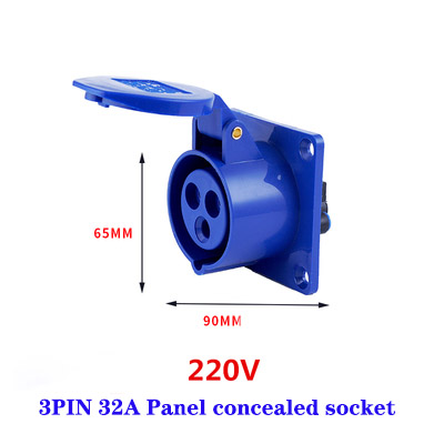 Hane hona  ip44 industriell kontakt och uttag vattentät kontakt 3- stifts 4 -stifts 5 -stifts 16a/32a elektrisk anslutning väggmonterat uttag: Typ 2