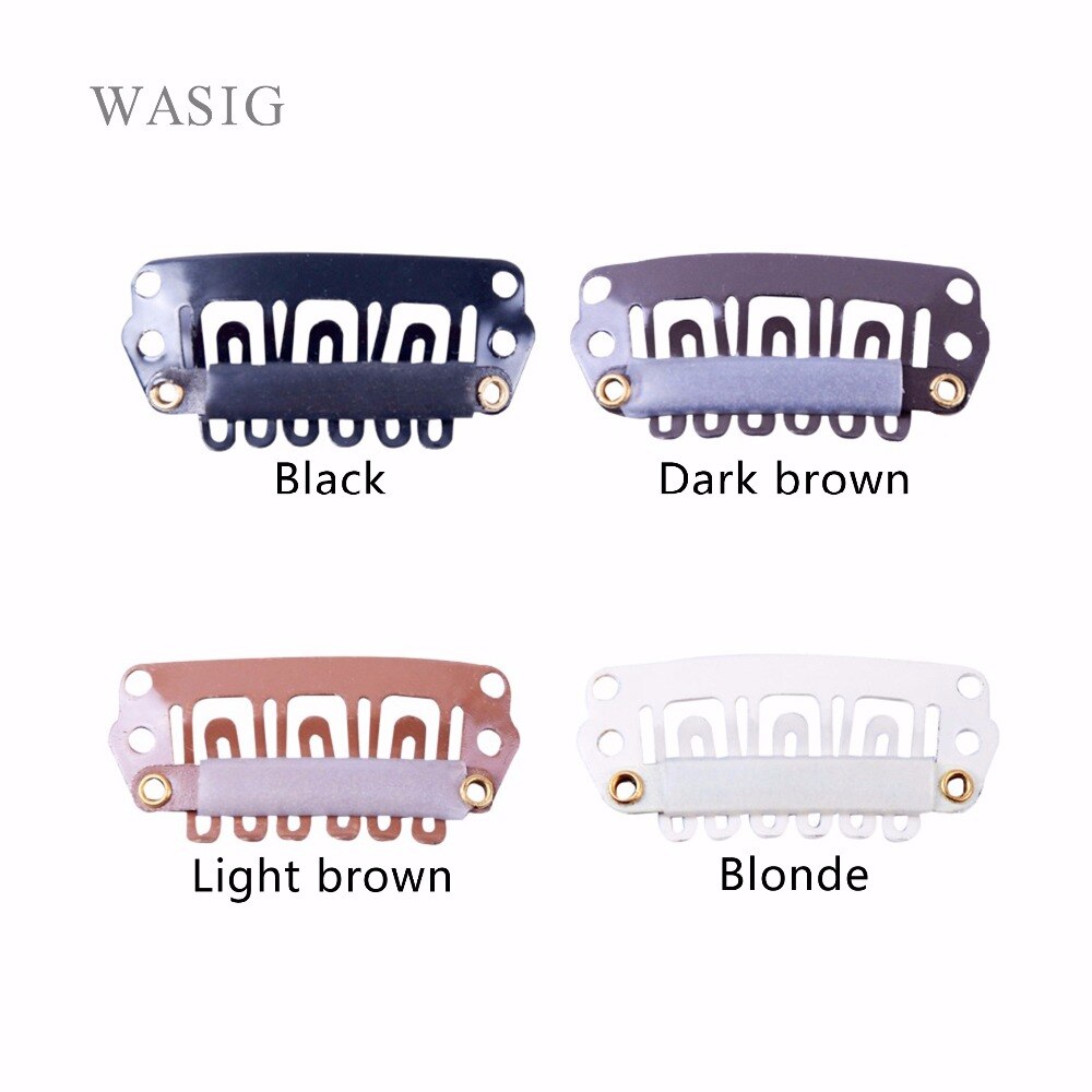 Clips a presión en forma de U para extensiones de cabello, Clip con parte trasera de silicona para peluca, accesorios de peluca de tejido, 28mm, 50 uds.