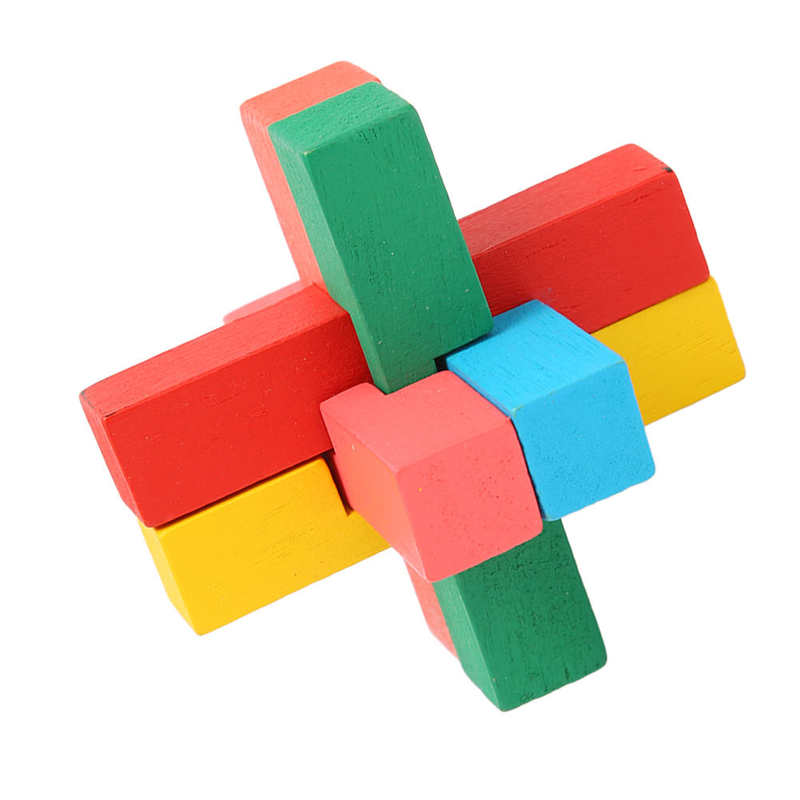 Wooden Brain Puzzle Teaser Lightweight Brain Puzzle Lock Toys Fine Workmanship Promote Brain Development 6 In 1 Educational for