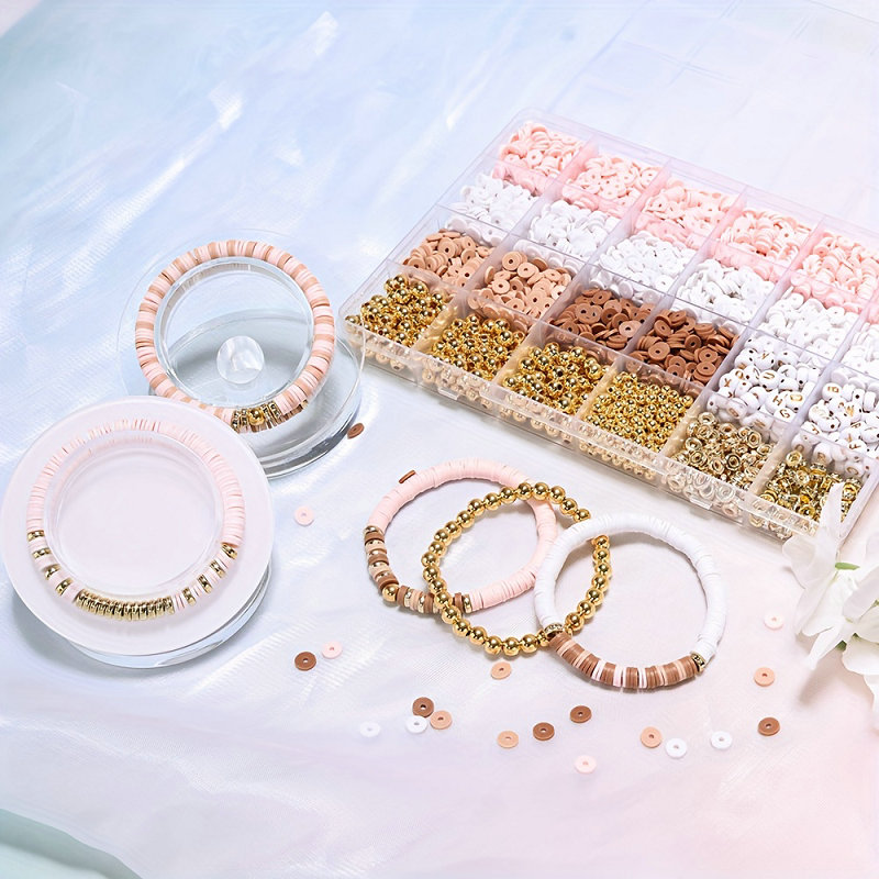 Kit de fabrication de bracelets en perles d'argile, Style bricolage, Kit de perles d'amitié avec lettres dorées pour la fabrication de bijoux, d'anniversaire pour femmes et adolescentes