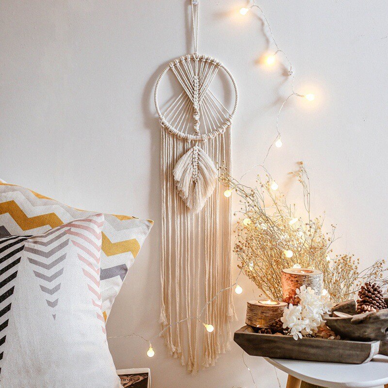 Bohemian Macrame Wall Hanging Tapestry Handmade Woven Wedding Wall Decoration Home Living Room Decoration Backdrop Ornament