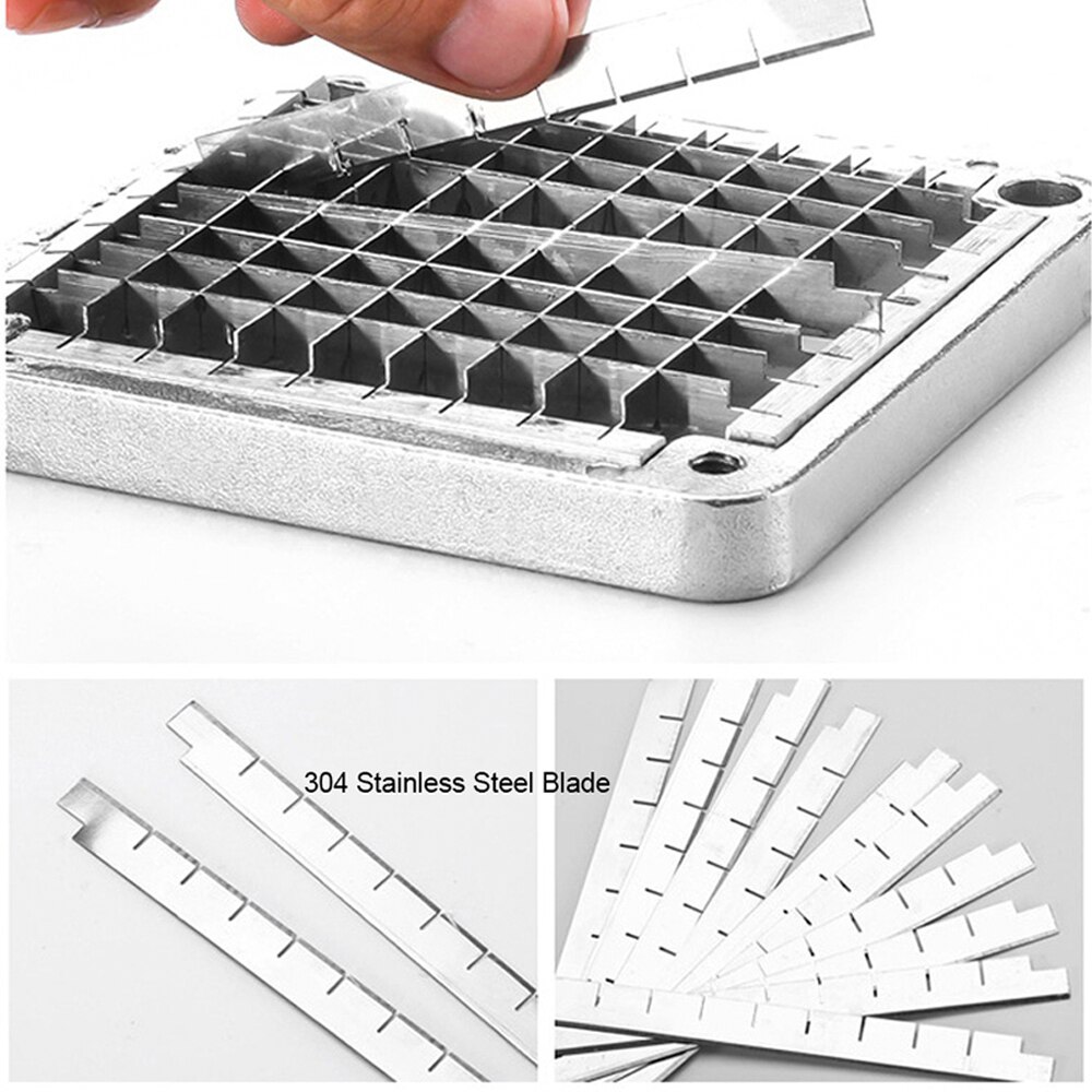 Blade Cutting Machine Chips Cutter Parts French Fry Cutter, French Fry Potato Chips Cutters +3 Blades Size, Stainless Steel